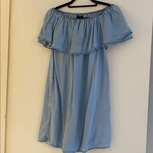 Off the shoulder denim dress